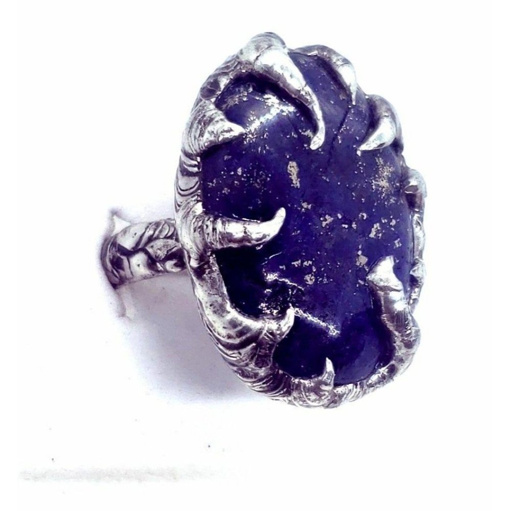 Gothic Lapis Lazuli Statement Ring - image 2